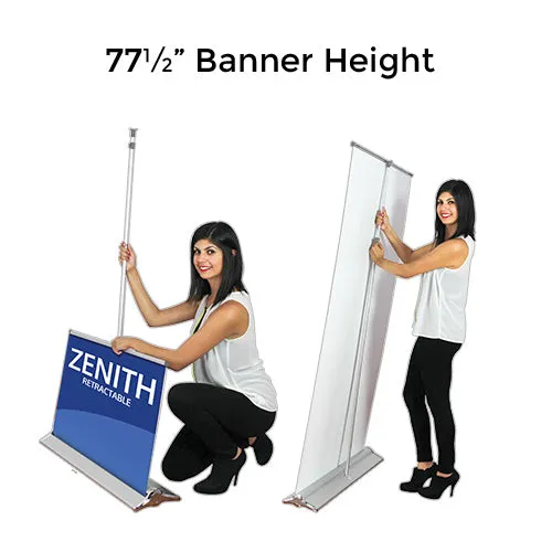 ZENITH Retractable Banner Stand | 23.5" Wide  Banner | Single Sided Adjustable Bannerstand