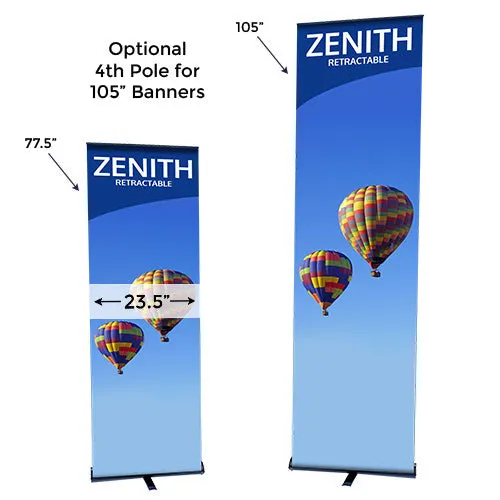 ZENITH Retractable Banner Stand | 23.5" Wide  Banner | Single Sided Adjustable Bannerstand
