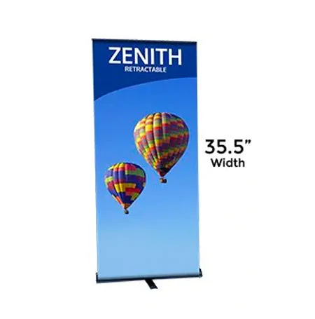 ZENITH Retractable Banner Stand | 35.5" Wide  Banner | Single Sided Adjustable Bannerstand