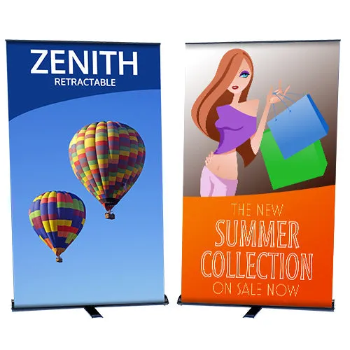 ZENITH Retractable Banner Stand | 47.5" Wide  Banner | Single Sided Adjustable Bannerstand