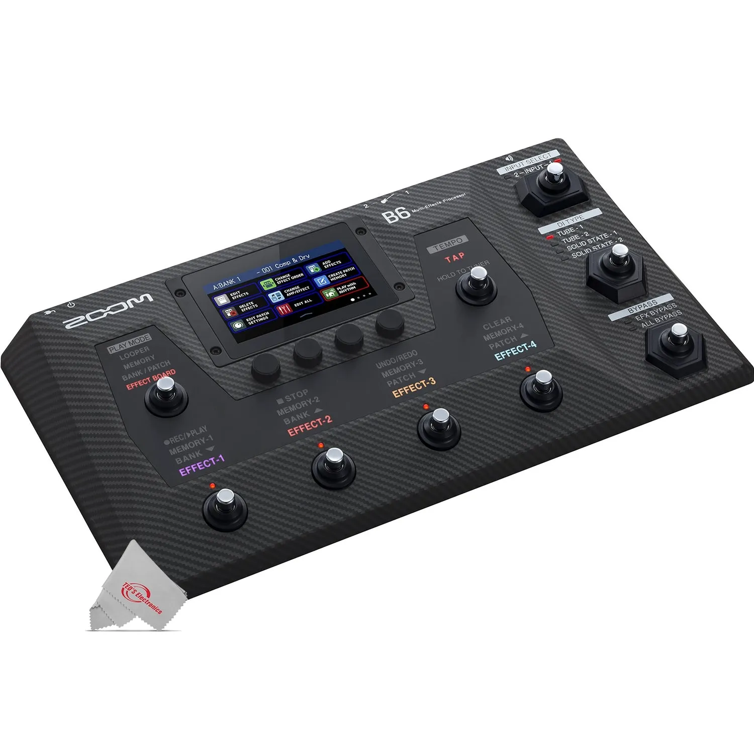 Zoom B6 Multi-Effects Processor for Electric Bass with Zoom ZDM-1 Dynamic Microphone Kit